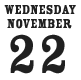 Wednesday November 22