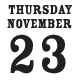 Thursday November 23